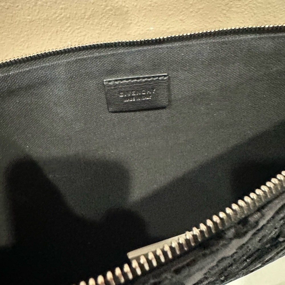 Givenchy Classic Damask Black Velvet Devore Clutch/Pouch - Picture 4 of 5